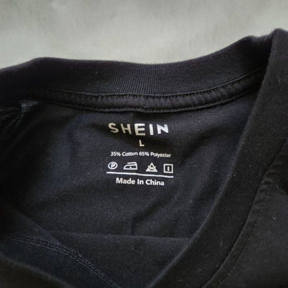 SHEIN My social Battery & Letter Graphic Tee Crewneck short Sleeve - Picture 4 of 9